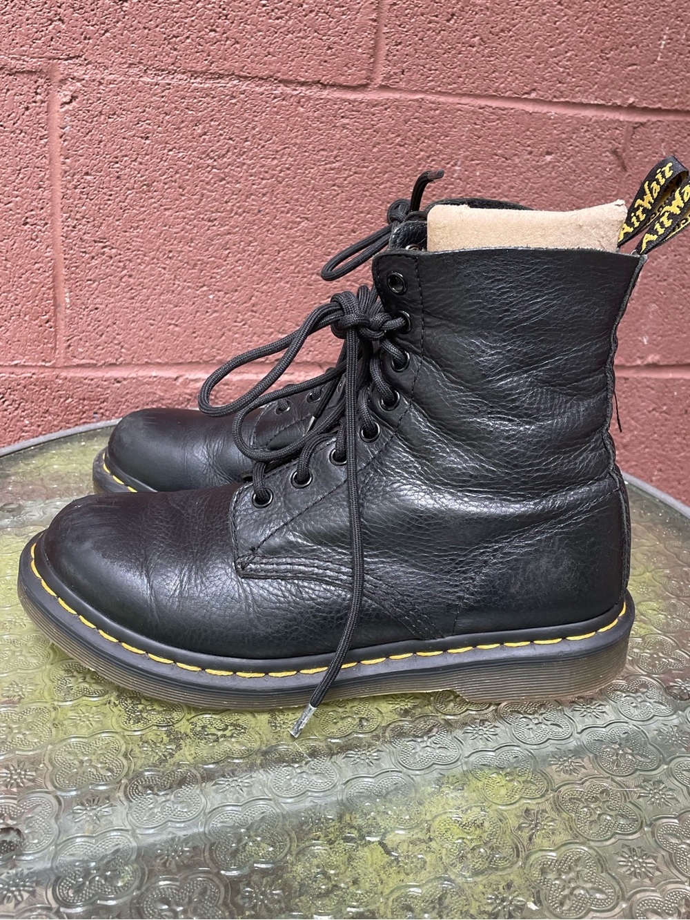 Dr Martens Pascal 1460 Leather Combat Boots Size 8 Ladies